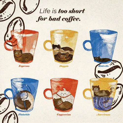 coffee cats illustration